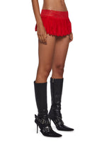 Fierce Flirt Lace Skirt – Red