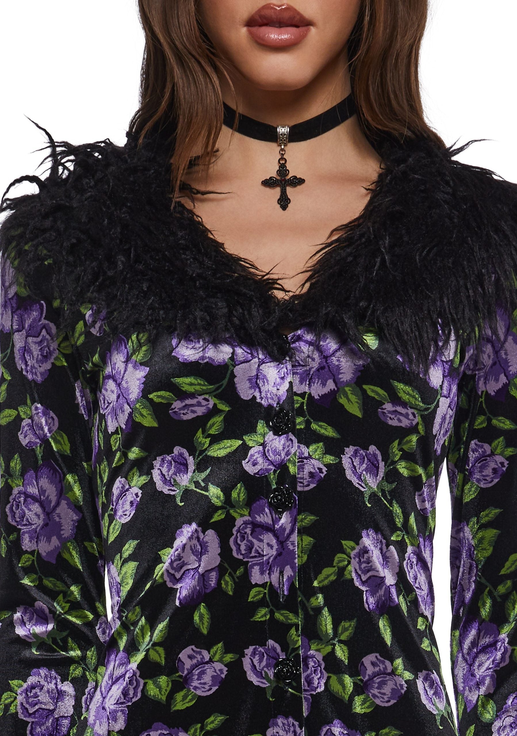 Floral Velvet Duster