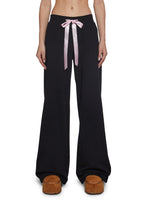 Soft Romance Lacing Bow Sweat Pants