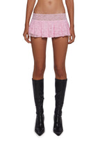 Fierce Flirt Lace Skirt – Pink