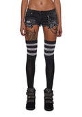 Ciska Brass Knuckle Denim Micro Shorts