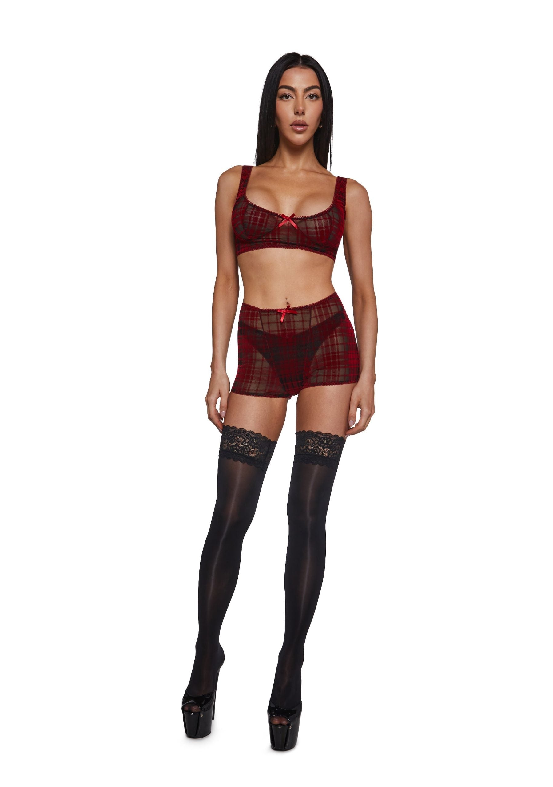 Velvet Lines Shorts Set