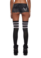 Ciska Brass Knuckle Denim Micro Shorts