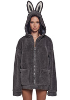 Labubu Sherpa Jacket – Gray