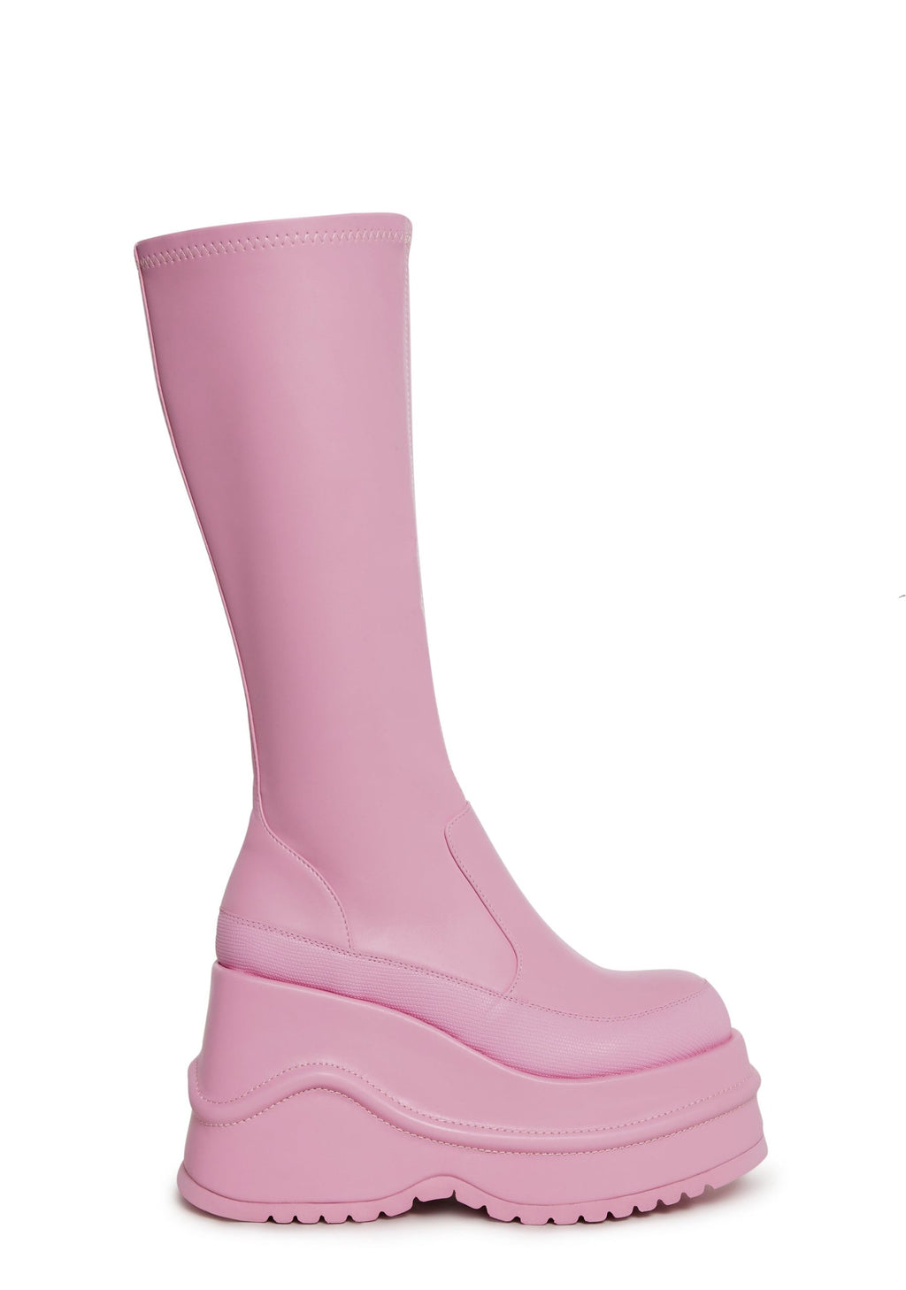 New Fans Wedge Stretch Boots – Pink
