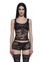 Midnight Moon Lace Shorts Set