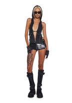 Signal Halter Top With Hood