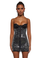 Captivating Gazes Slip Dress – Sequin