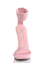 Chic-40 Platform Ankle Strap Rhinestone Sandals-Baby Pink