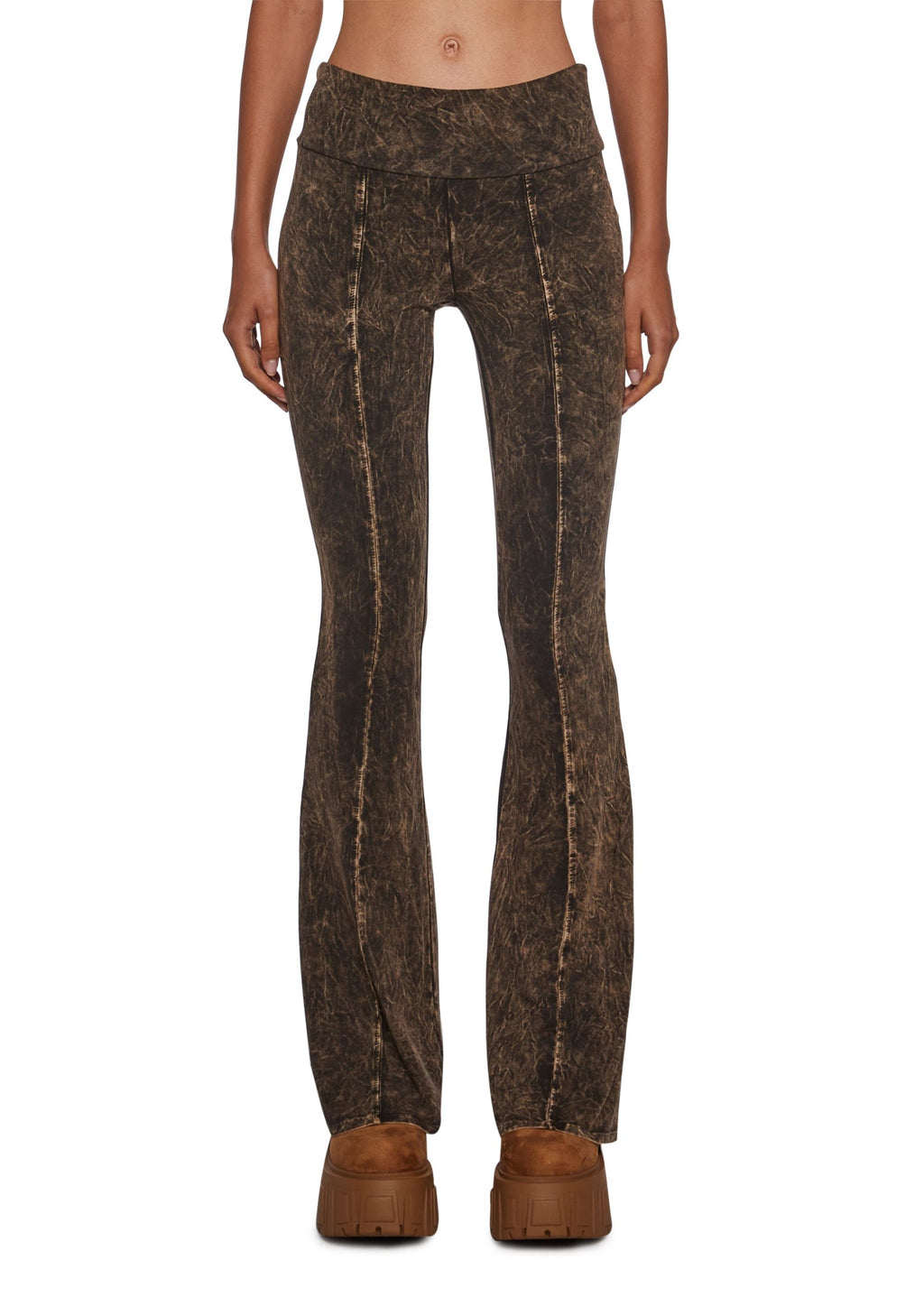 Synth Ideology Flared Pants – Brown