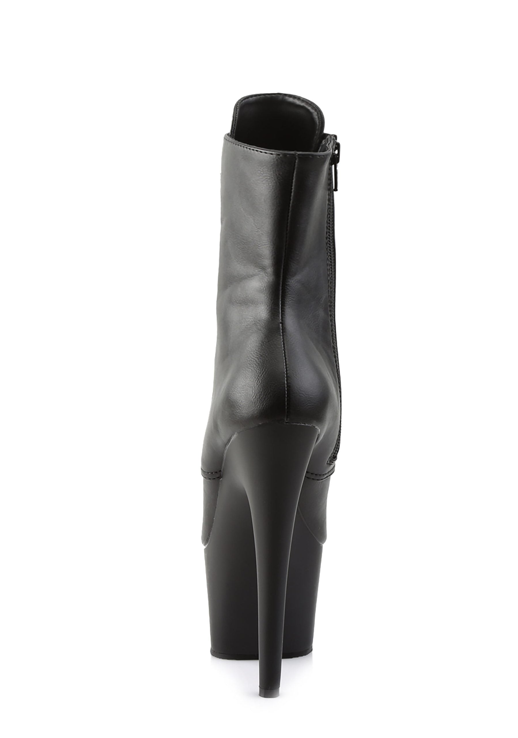 Adore-1020 Platform Ankle Boots-Black PU