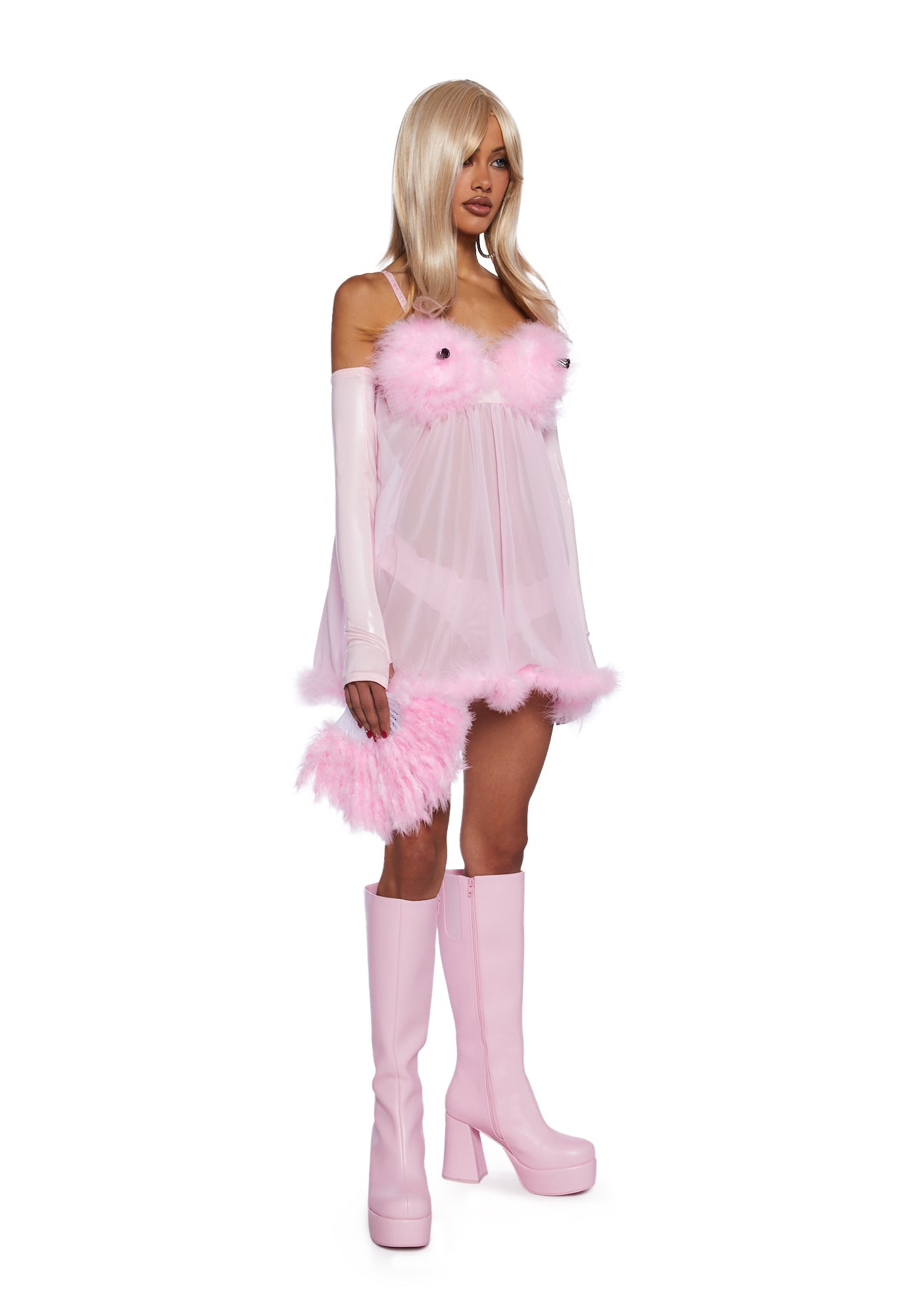 Fembot Babe Wig & Costume Set