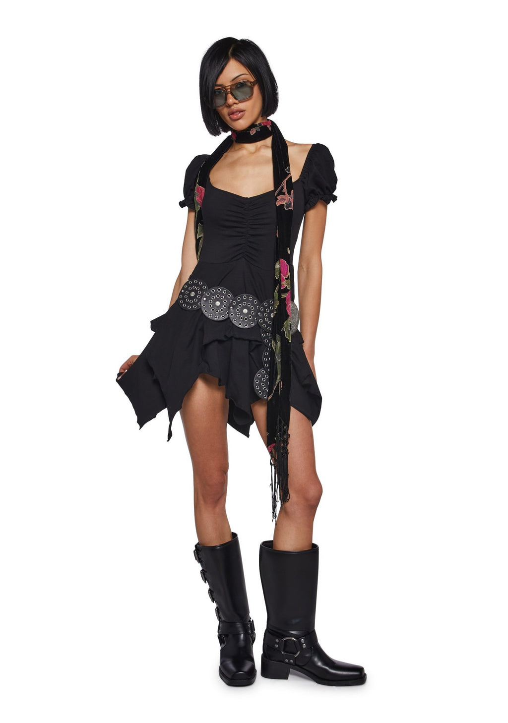 Chasin’ Rainbows Mini Dress – Black