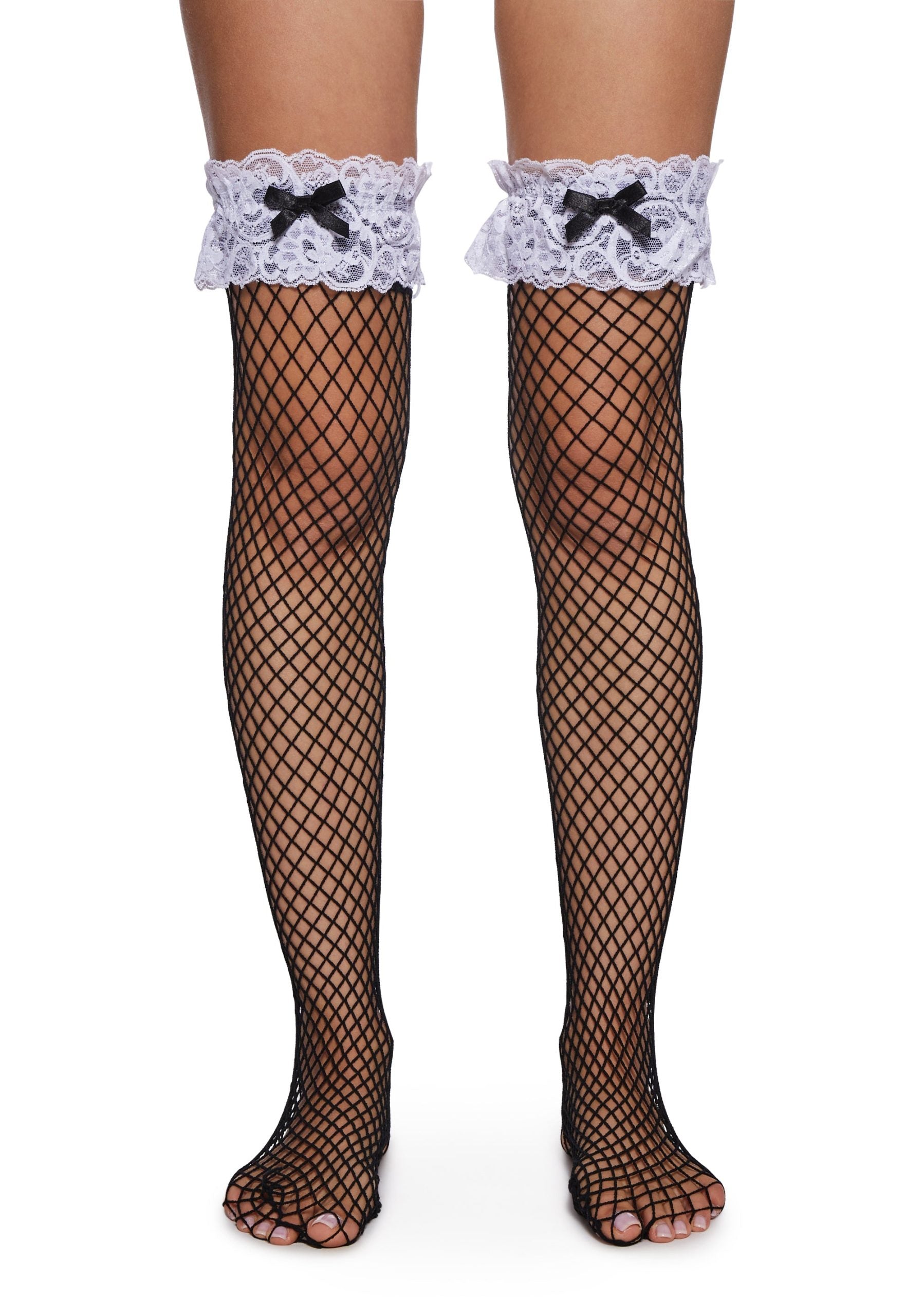 Playful Exchange Fishnet Thigh Highs