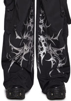 Cyber Noir Wide Leg Cargo Pants