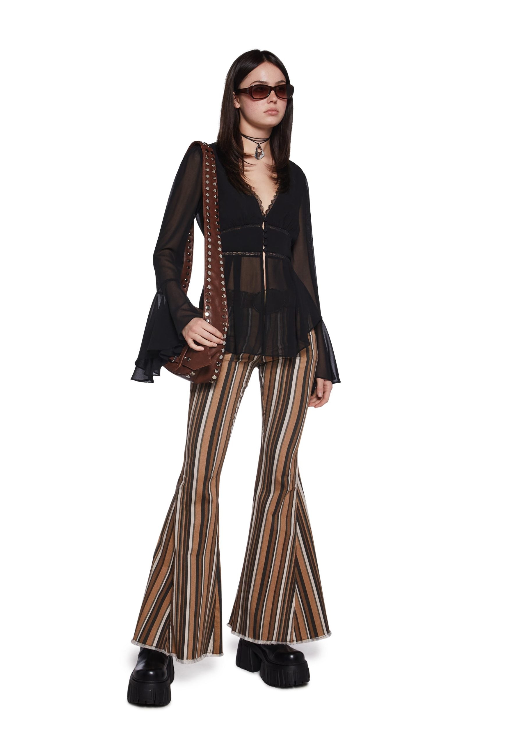 Vinyl Vibes Pinstripe Trousers