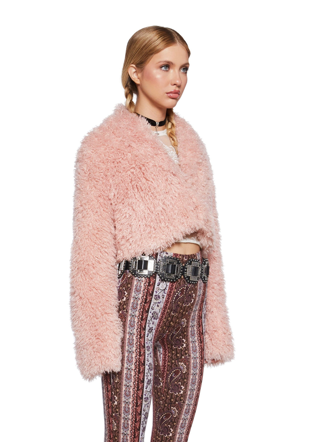 Spiraling Daze Faux Fur Jacket