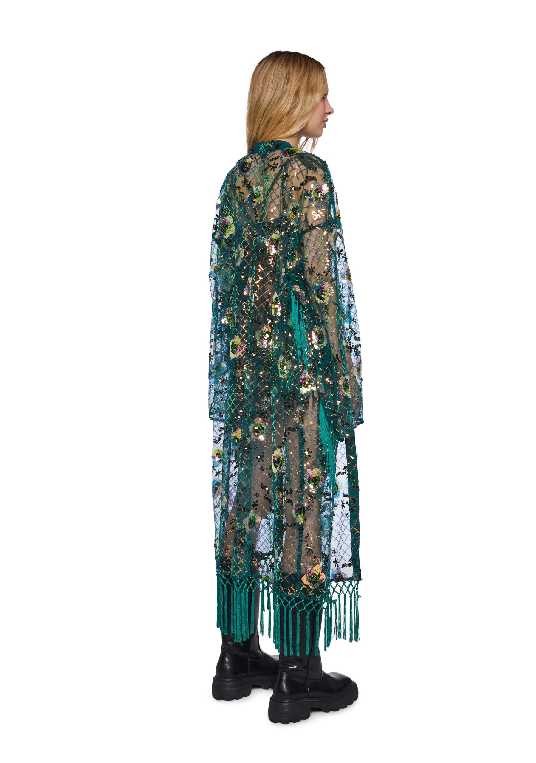 Fluorescent Eden Sequin Duster