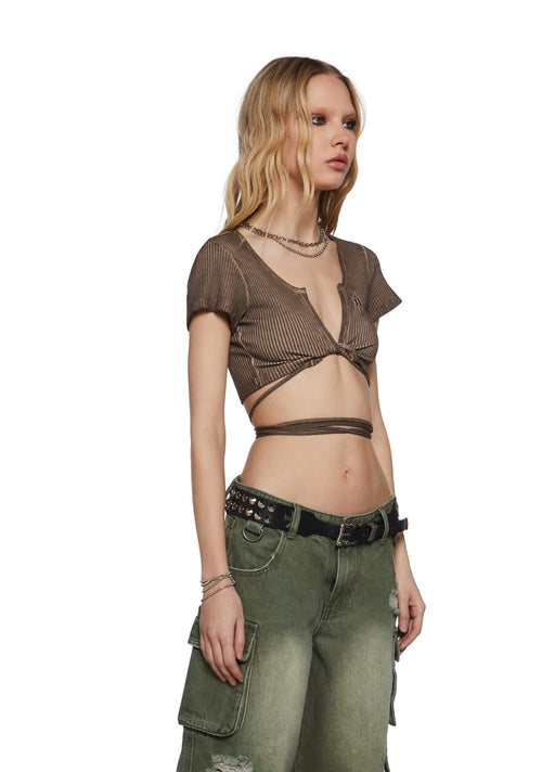 Chord Twist Wrap Top
