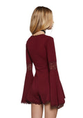 Whispering Wind Romper – Burgundy