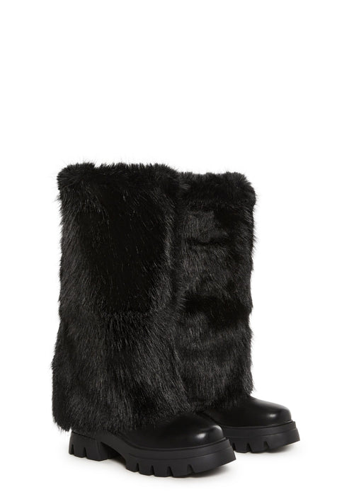 Ahsoka Foldover Flat Boots – Black