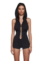 Tie Me Down Playsuit – Black