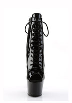 Adore-1021 Platform Peep Toe Ankle Boots-Black
