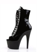 Adore-1021 Platform Peep Toe Ankle Boots-Black