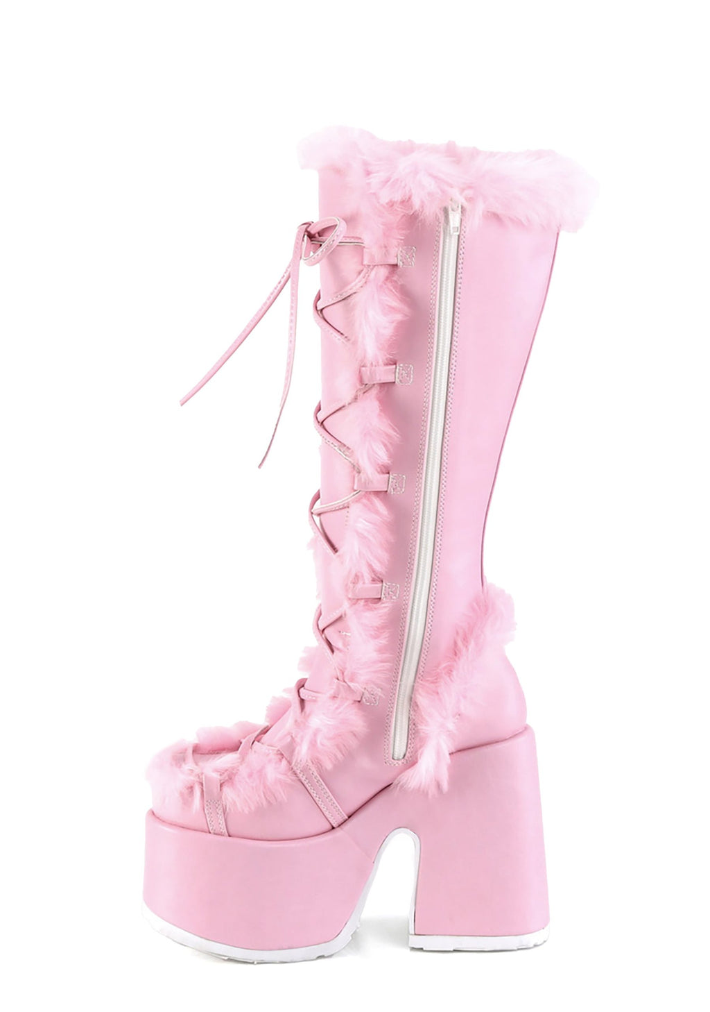 Camel-311 Platform Knee High Boots