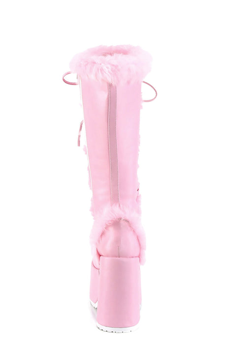 Camel-311 Platform Knee High Boots