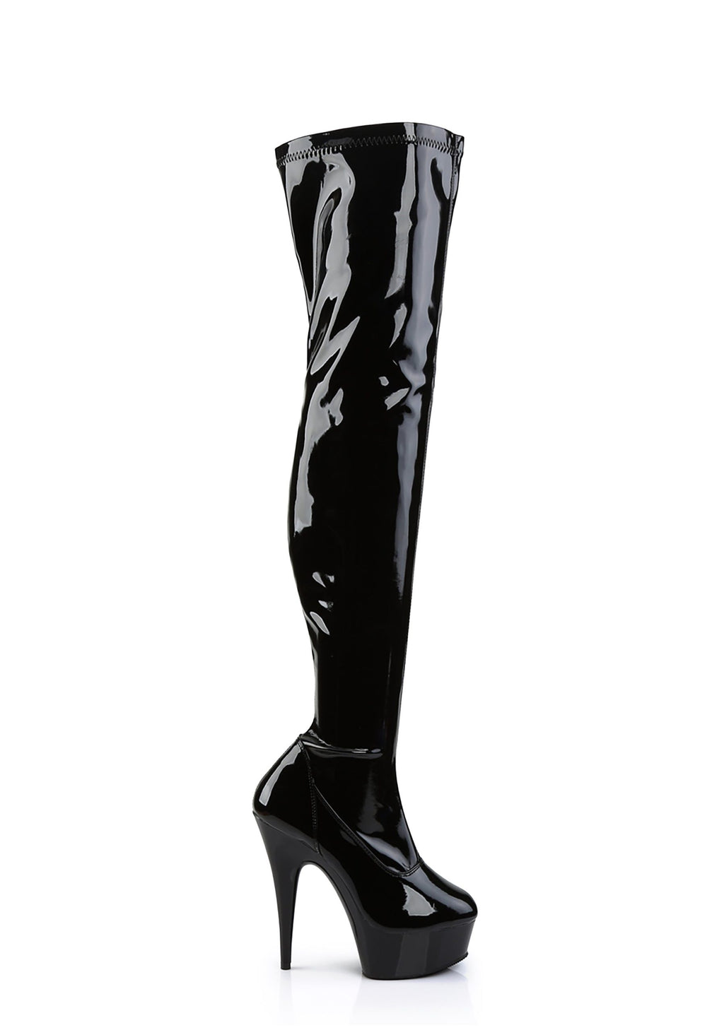 Delight-3000 Platform Thigh High Boots-Black