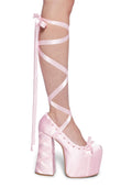Sweet Sonata Ballet Wrap Heels – Light Pink
