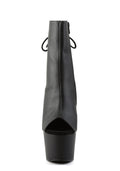 Adore-1018 Platform Ankle Boots-Black PU