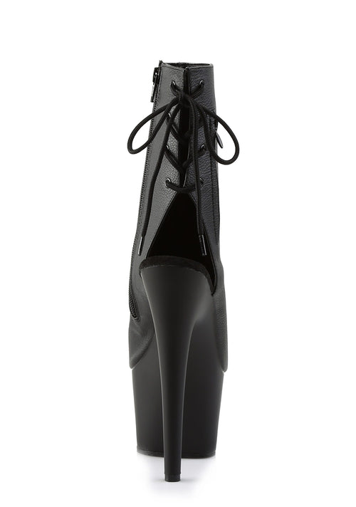 Adore-1018 Platform Ankle Boots-Black PU