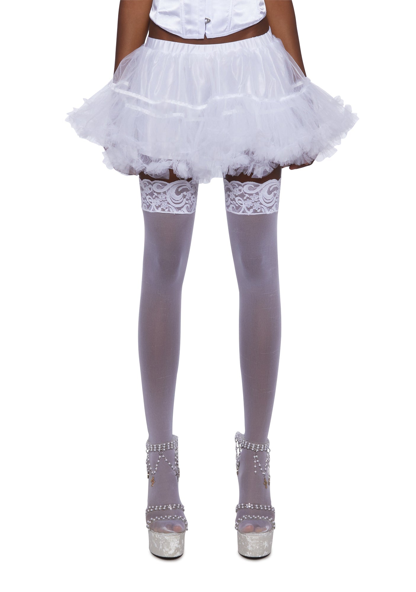 Ruffle Your Feathers Petticoat Skirt – White