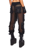 Complex Nights Fishnet Cargo Pants – Black