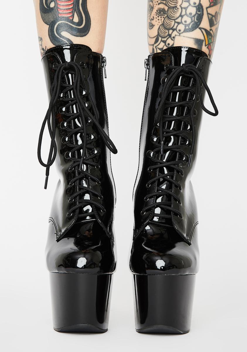 Black Patent Adore-1020 Stiletto Boots