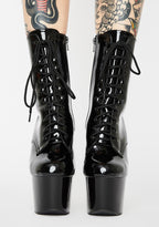 Black Patent Adore-1020 Stiletto Boots